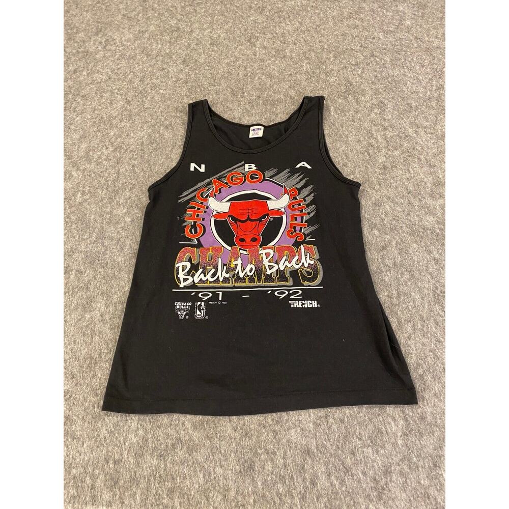 Trench VTG 1992 Chicago Bulls Back To Back Tank Top Shirt Size M USA